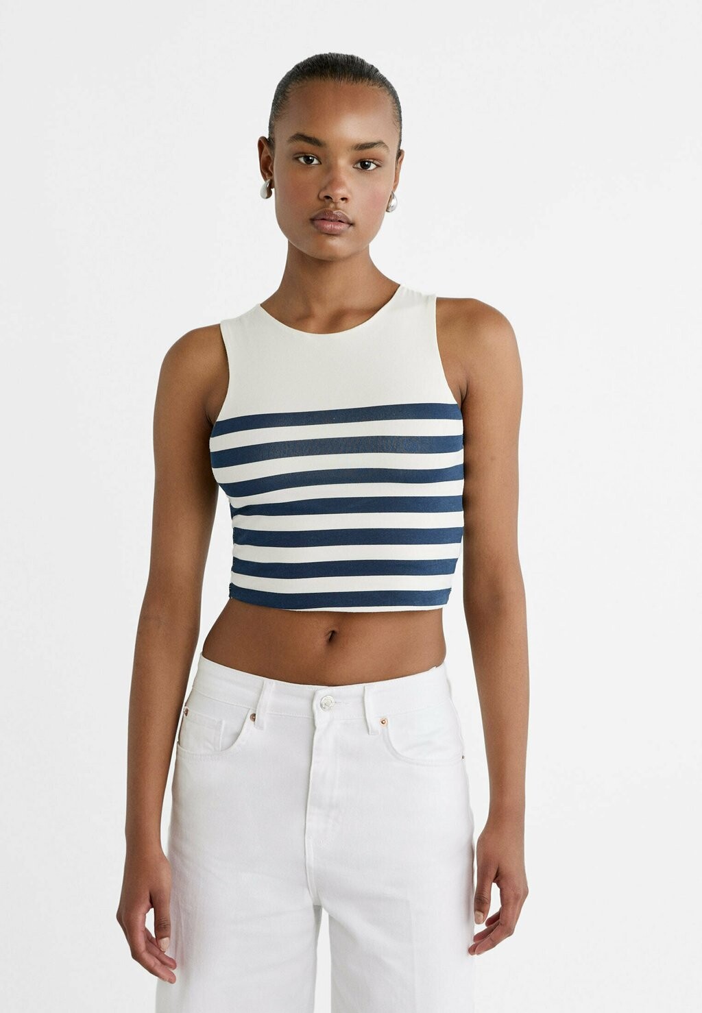 

Топ STRIPED Stradivarius, цвет dark blue