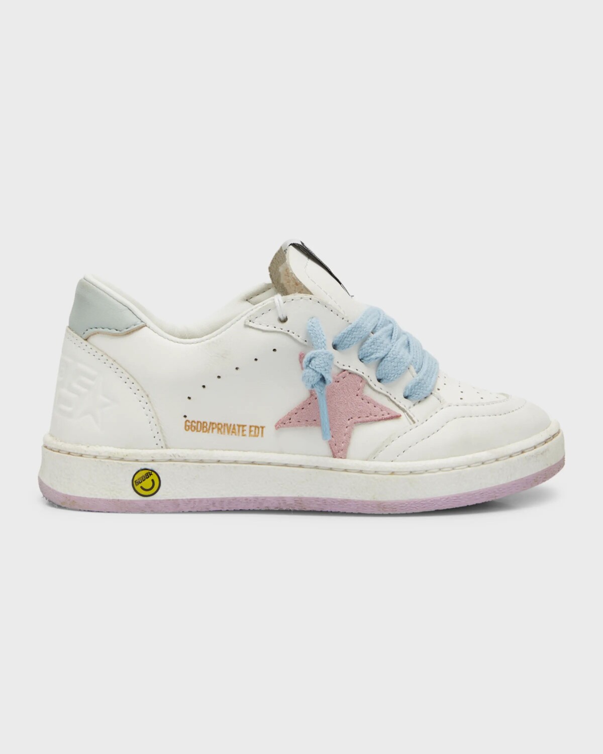

Кожаные низкие кеды Ballstar для девочек Golden Goose, цвет White-Ancient-Pink-Acqua Gray