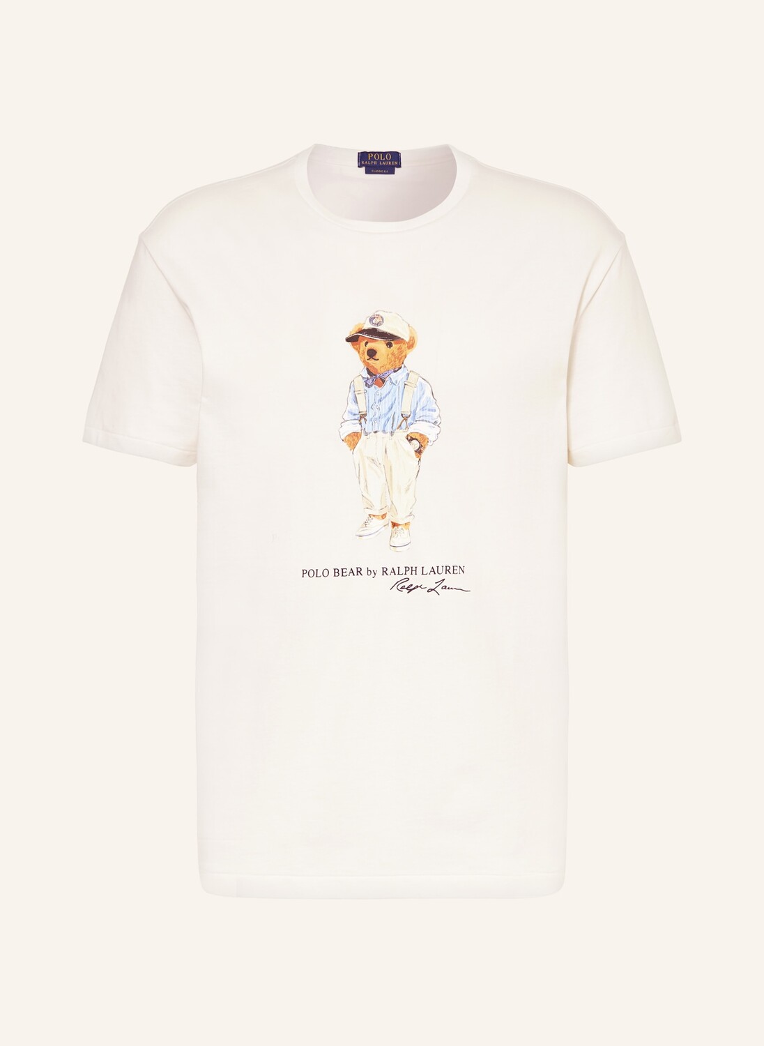 

Футболка POLO RALPH LAUREN, белый/светло-голубой/коричневый