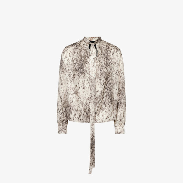 Блузка Lavallière с абстрактным принтом Givenchy, коричневый блузка с абстрактным принтом