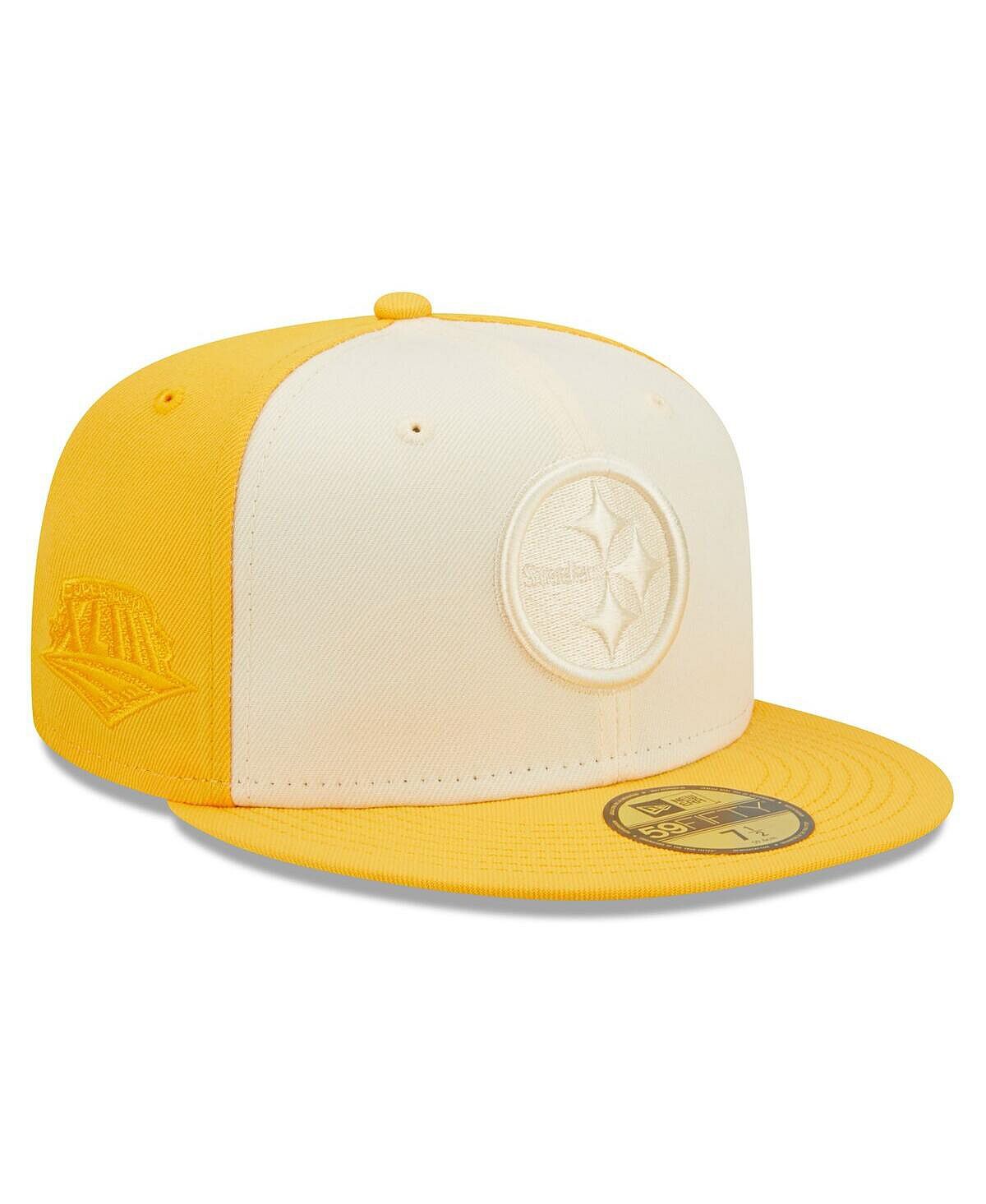 

Мужская кремово-золотая шляпа Pittsburgh Steelers Tonal Super Bowl XLIII с боковой нашивкой 59FIFTY New Era