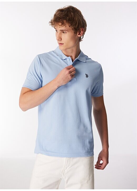 

Голубая мужская футболка узкого кроя GTP04IY024 U.S. Polo Assn., светло-синий
