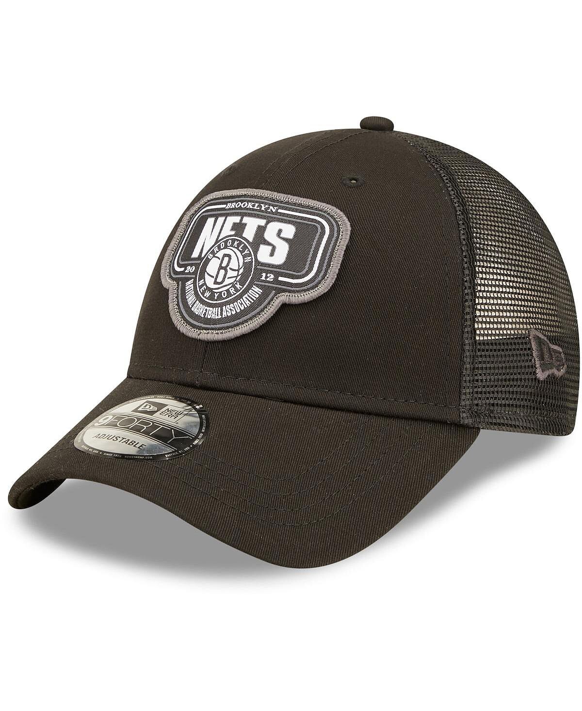 

Мужская черная кепка с логотипом команды Brooklyn Nets 9FORTY Trucker Snapback New Era