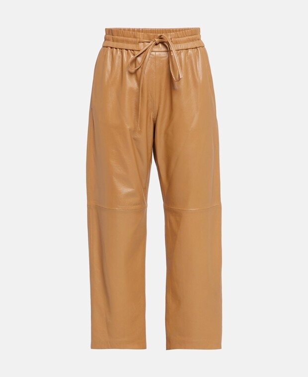 

Кожаные брюки Max Mara, коричневый