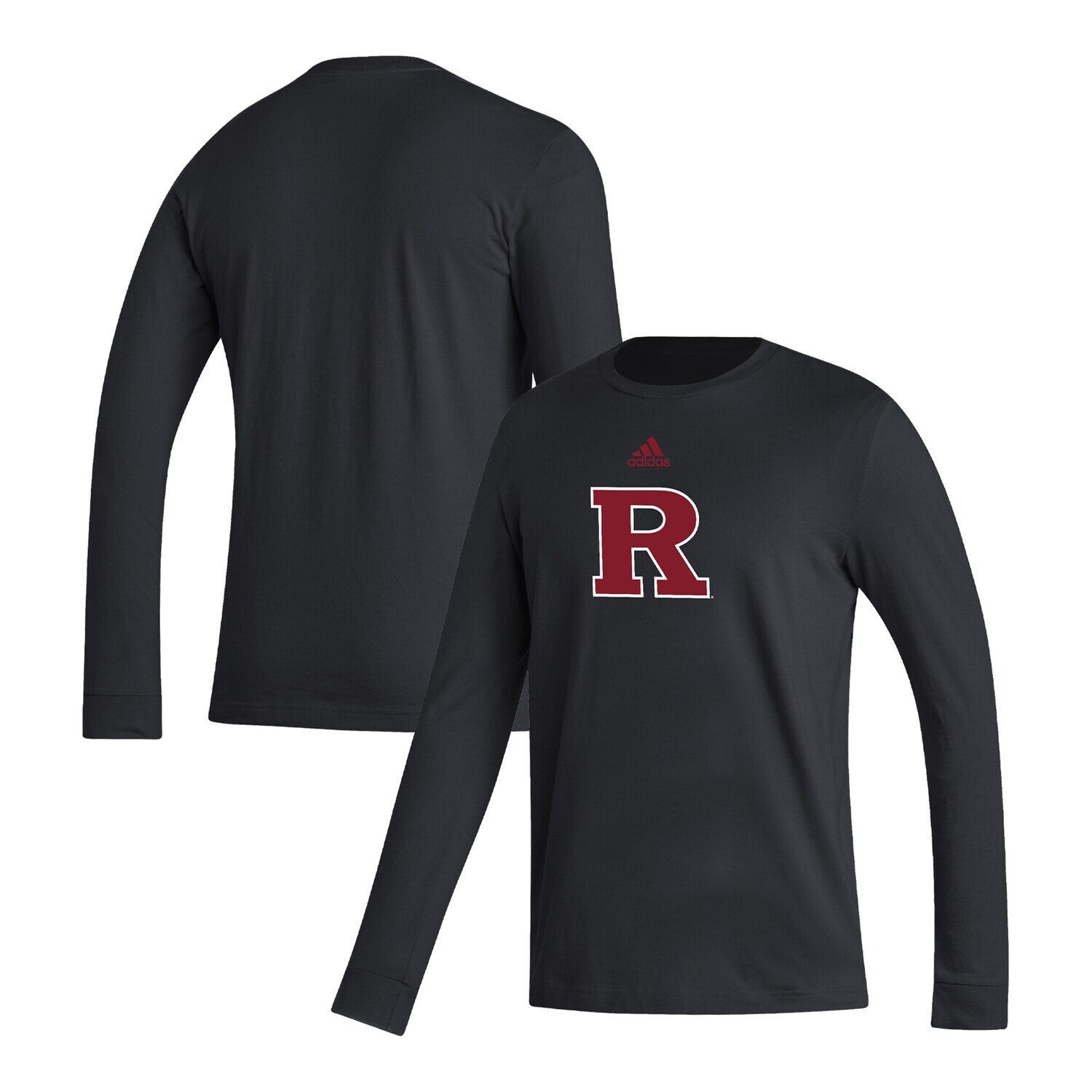 

Мужская черная футболка с длинным рукавом и логотипом Rutgers Scarlet Knights Locker Fresh adidas
