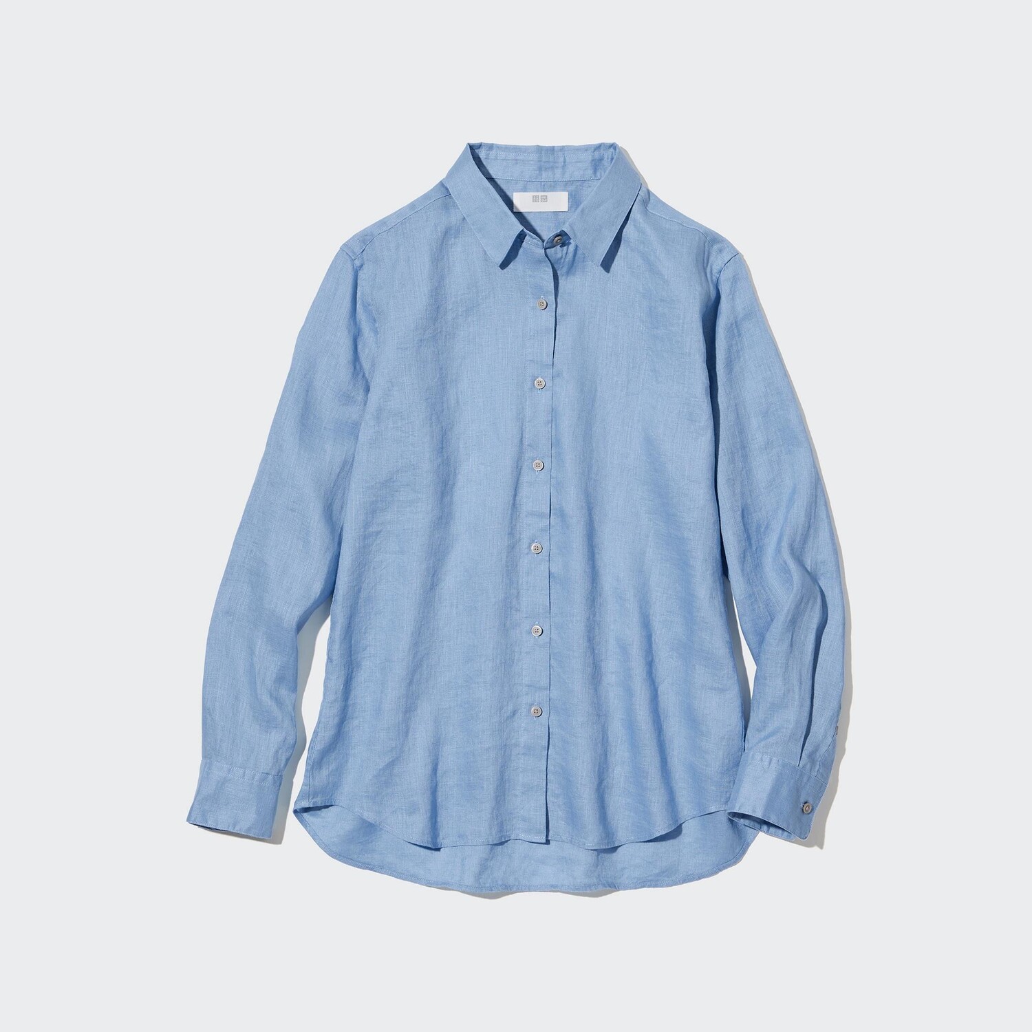 

Льняная рубашка премиум-класса с длинным рукавом UNIQLO, синий