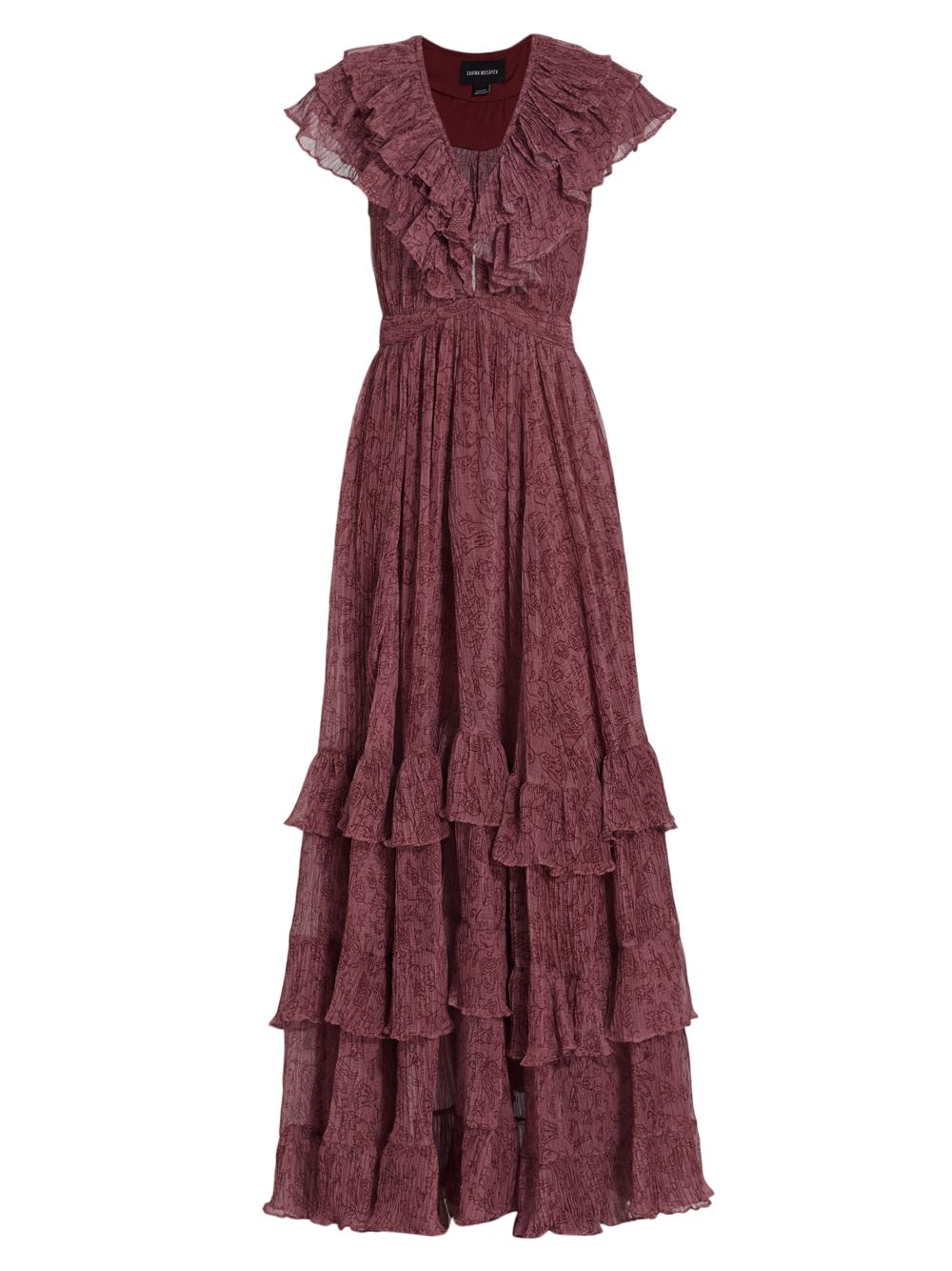 Шифоновое платье макси Infinity с оборками SABINA MUSÁYEV, роза платье макси с эффектом металлик afek плиссе sabina musáyev цвет sandstone