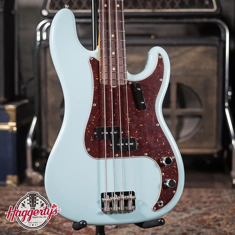 

Басс гитара Fender American Vintage II 1960 Precision Bass - Daphne Blue with Vintage-Style Brown Hardshell Case