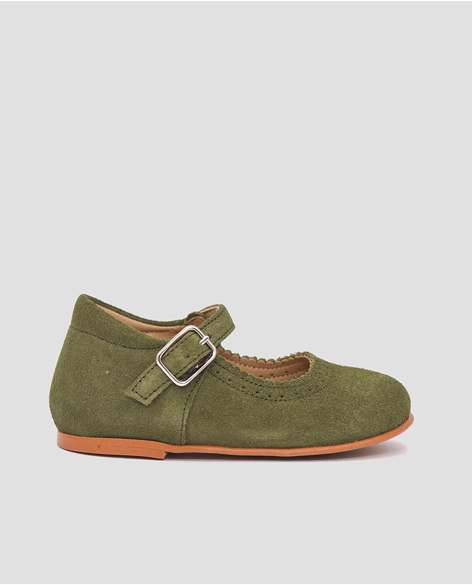 цена Простые туфли Мэри Джейн для девочек из зеленой замши с пряжкой Mr. Mac Shoes, зеленый