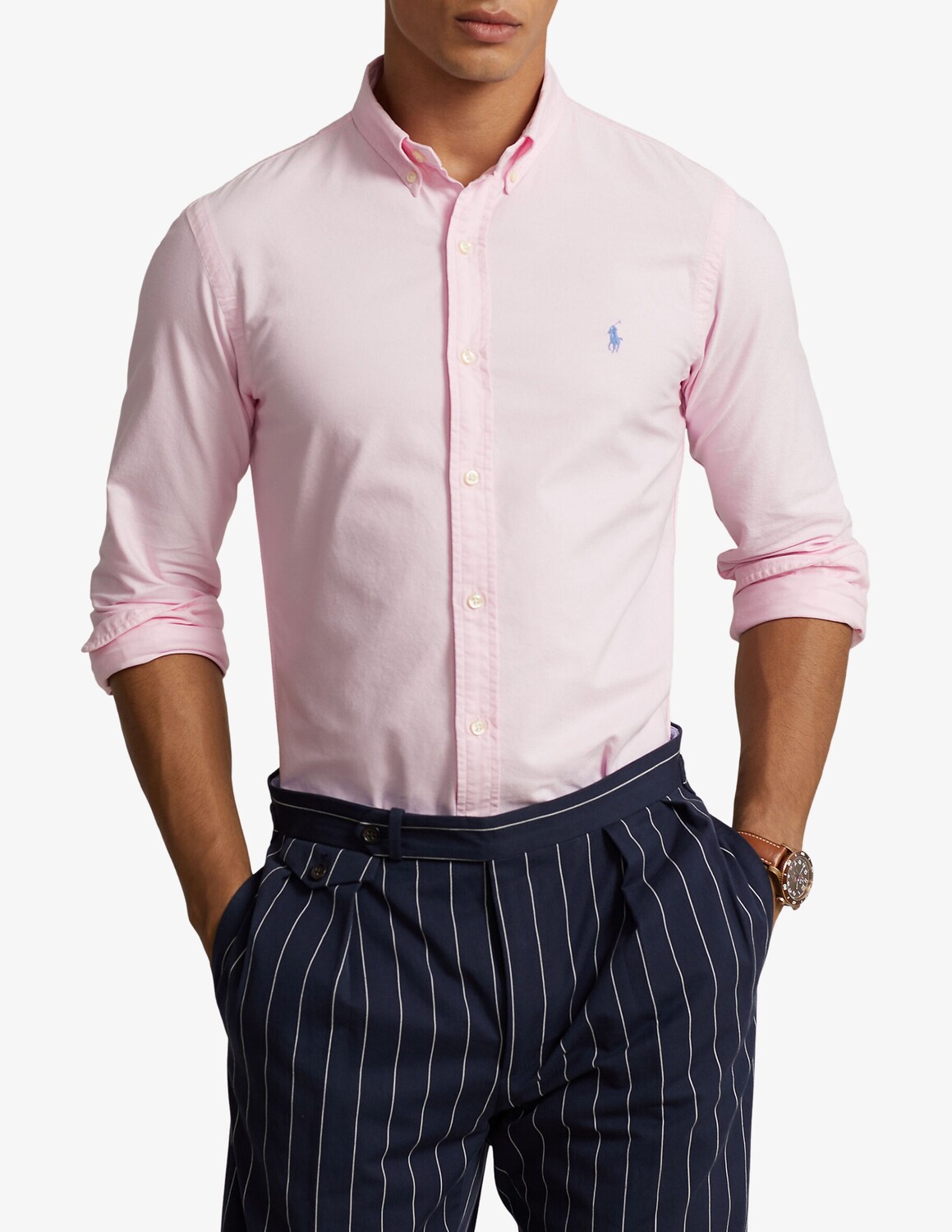 

Узкая рубашка индивидуального кроя Ralph Lauren, розовый
