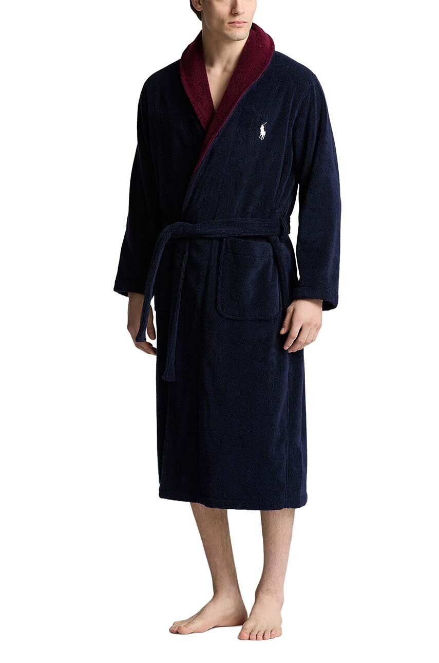 

Хлопковый халат Polo Ralph Lauren, темно-синий