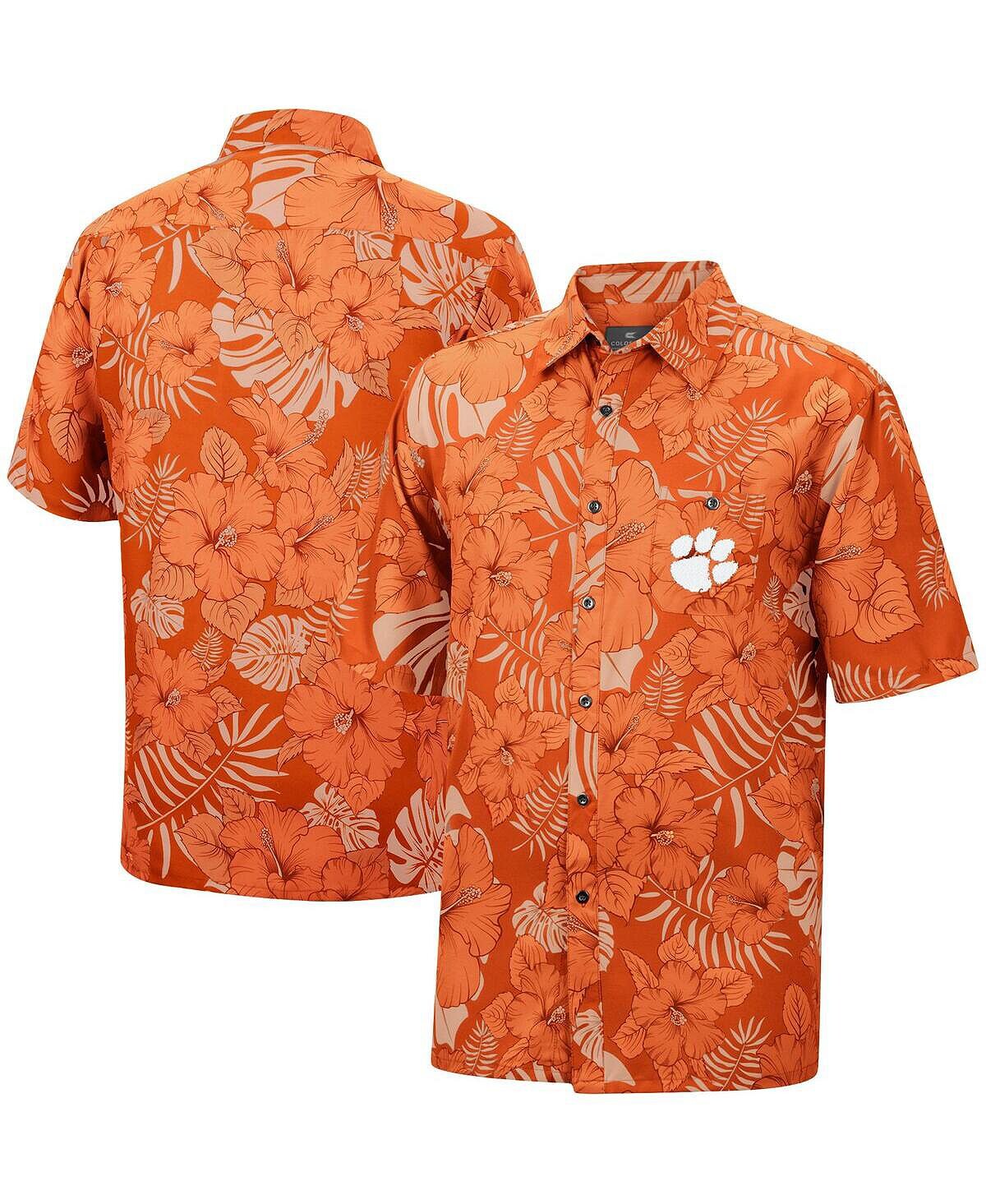 

Мужская оранжевая рубашка на пуговицах Clemson Tigers The Dude Camp Colosseum