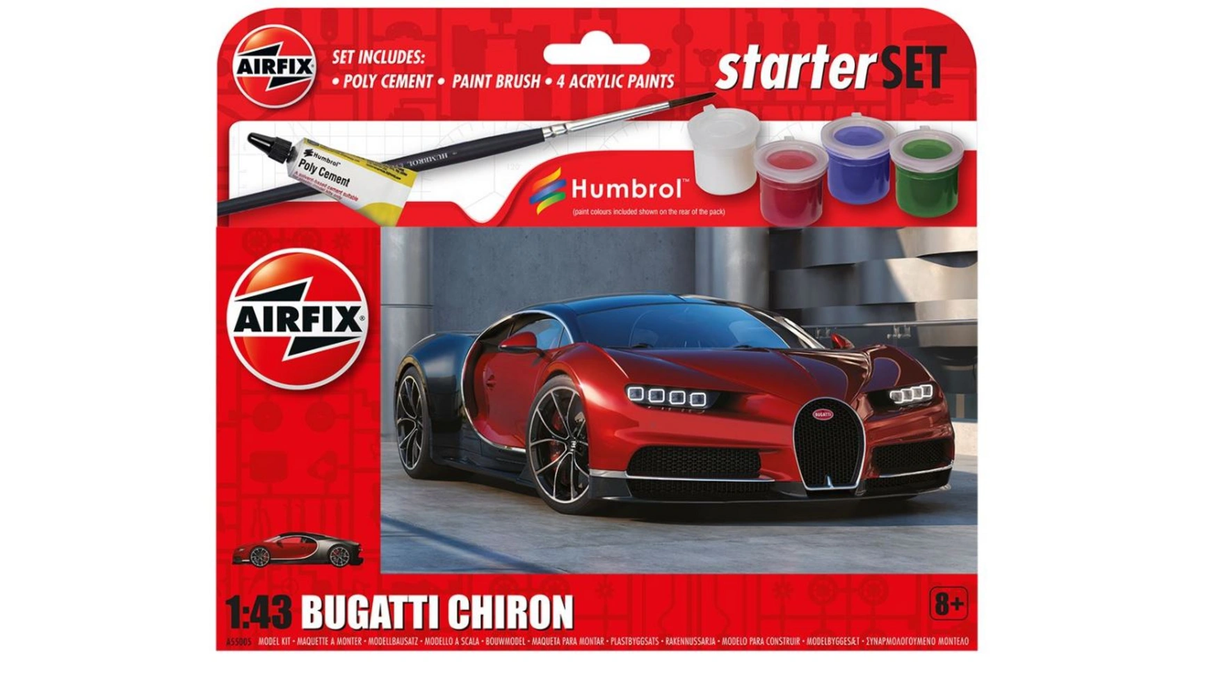 Стартовый набор Airfix Bugatti Chiron maisto tech bugatti chiron bluetooth 50 2 4 ггц usb