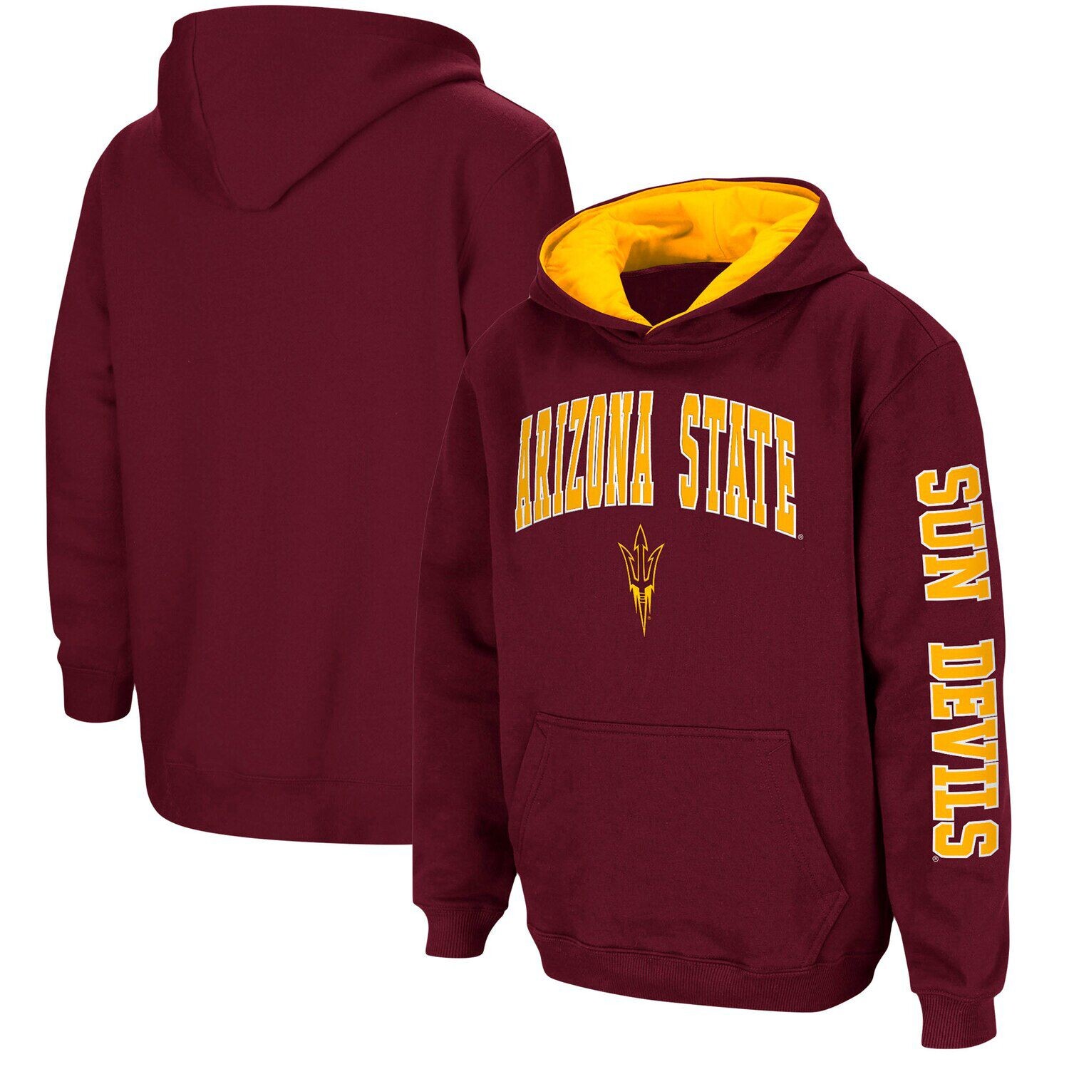 Пуловер с капюшоном Youth Colosseum Maroon Arizona State Sun Devils 2-Hit Team Colosseum