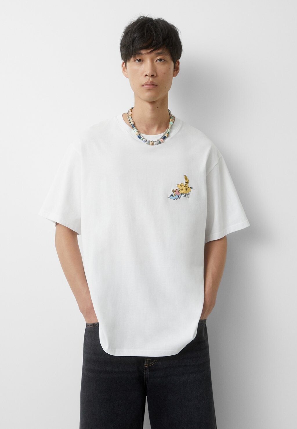 

Футболка с принтом PULL&BEAR, белый