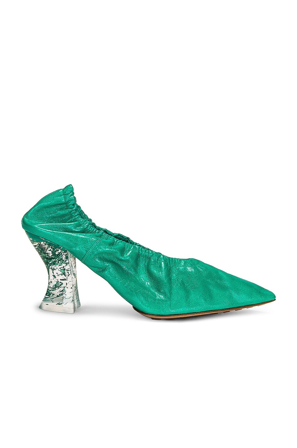 

Туфли Bottega Veneta Almond Slip-Ons, цвет Acid Turquoise