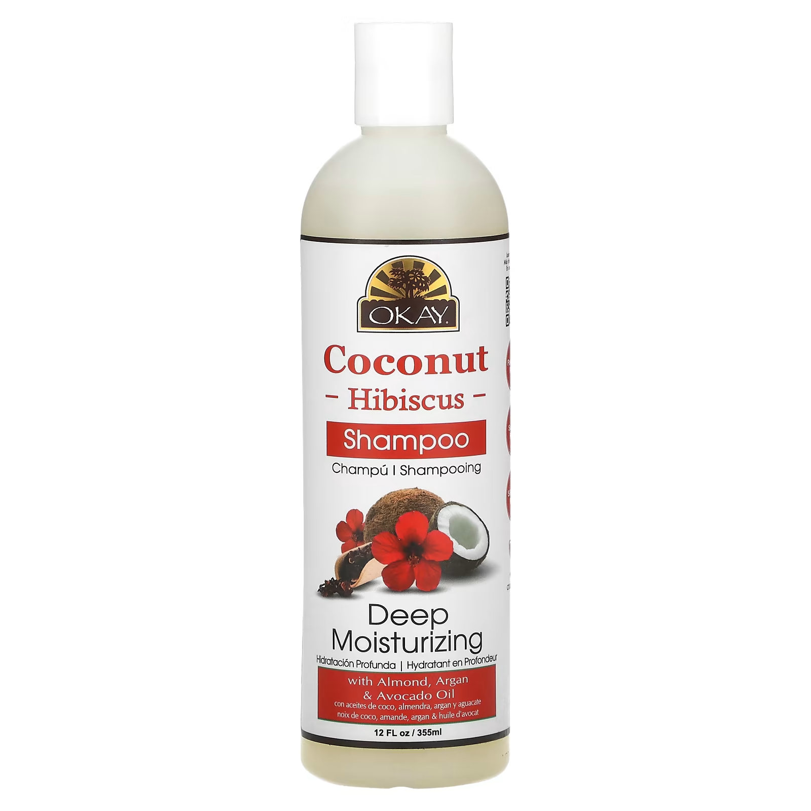шампунь okay pure naturals black jamaican castor oil coconut curls 355 мл Шампунь OK Pure Naturals Coconut Hibiscus, 355 мл