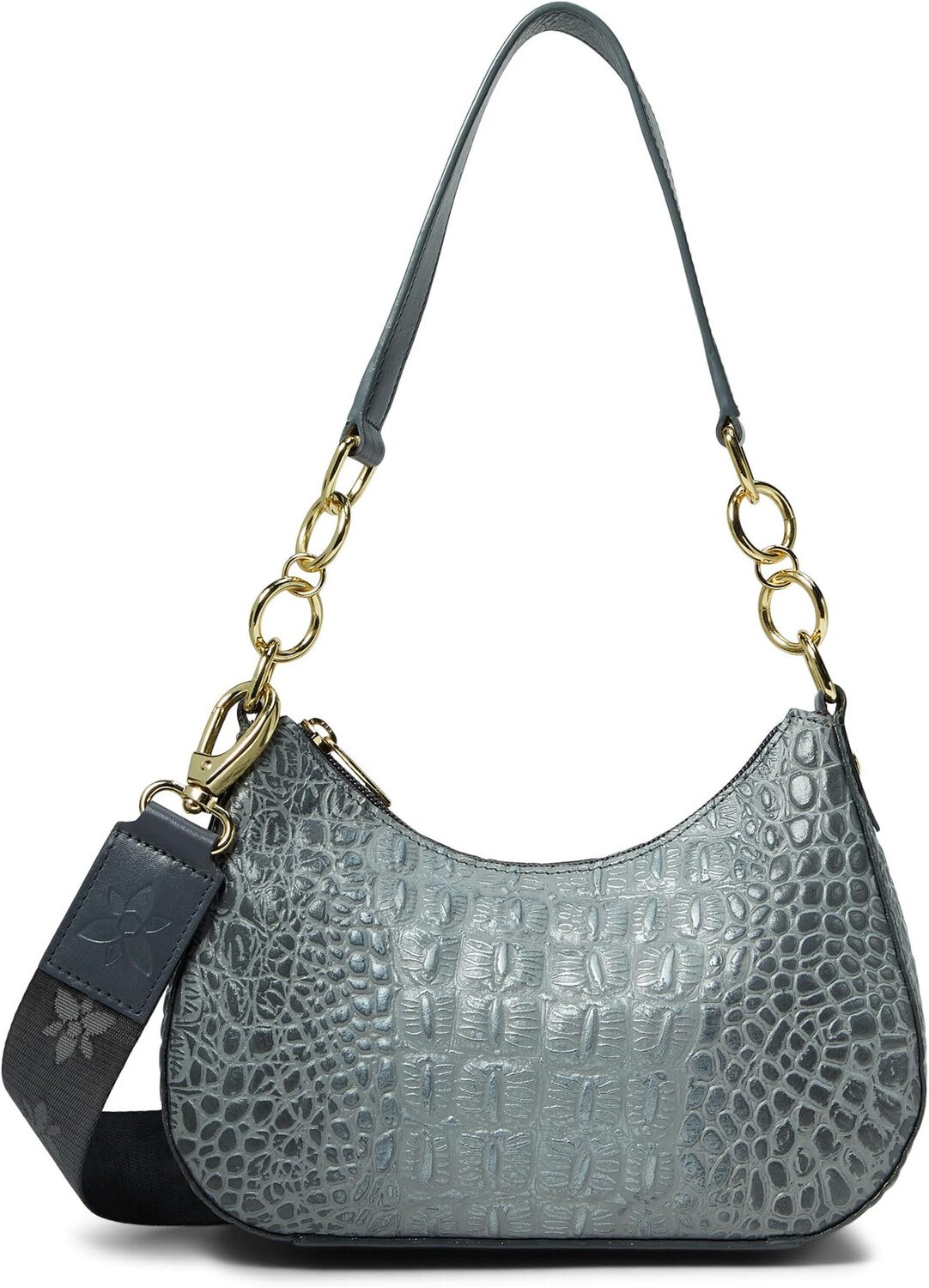 

Сумка Anuschka Small Convertible Hobo - 701, цвет Croco Embossed Silver/Grey