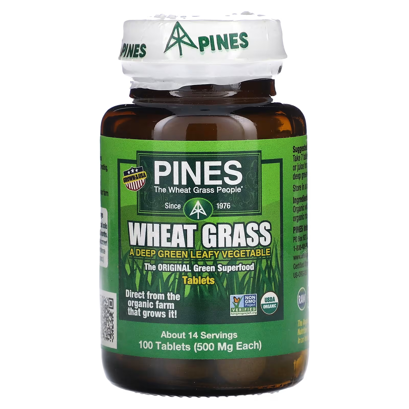 цена Пищевая добавка Pines International Wheat Grass, 100 таблеток