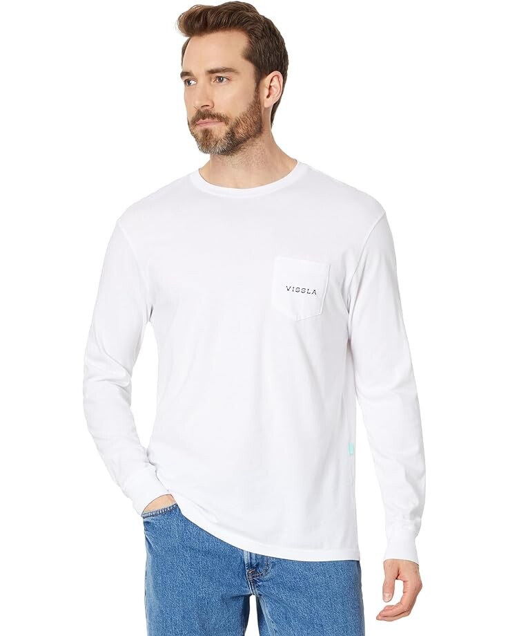 

Футболка VISSLA Out The Window Long Sleeve Pocket Tee, белый