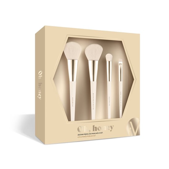 цена Набор кистей для макияжа, 4 шт. Inter Vion, Oh Honey Makeup Brush, Inter-vion