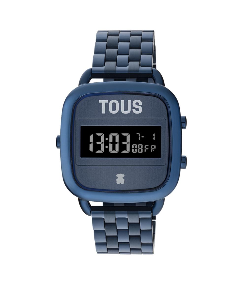 Цифровые женские часы D-Logo со стальным браслетом синего IP Tous, синий цена и фото