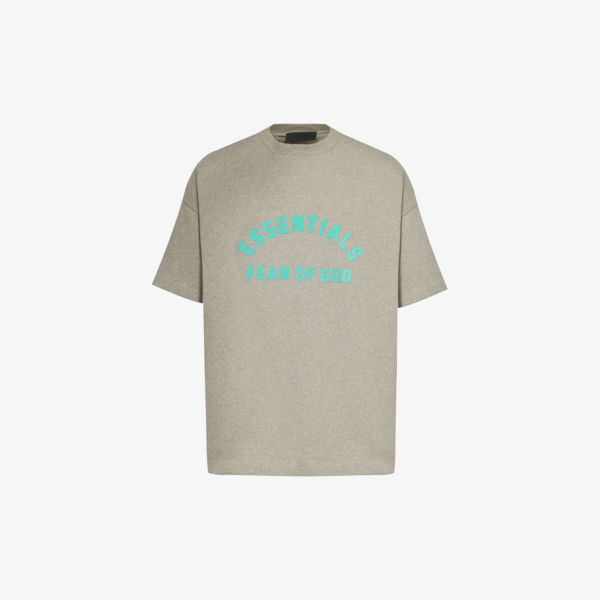 

Футболка из хлопкового джерси с тиснением бренда essentials Fear Of God Essentials, цвет dark heather oatmeal