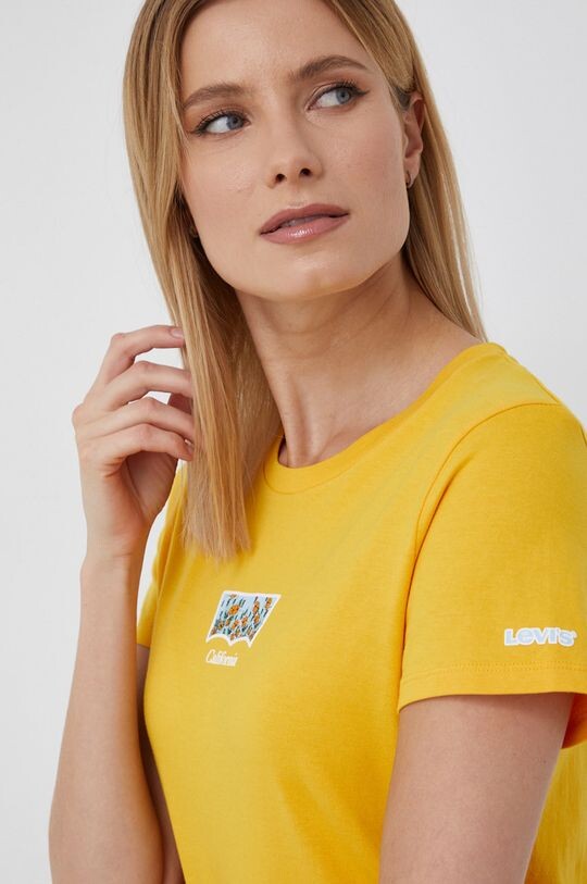 

Хлопковая футболка Levi's, желтый