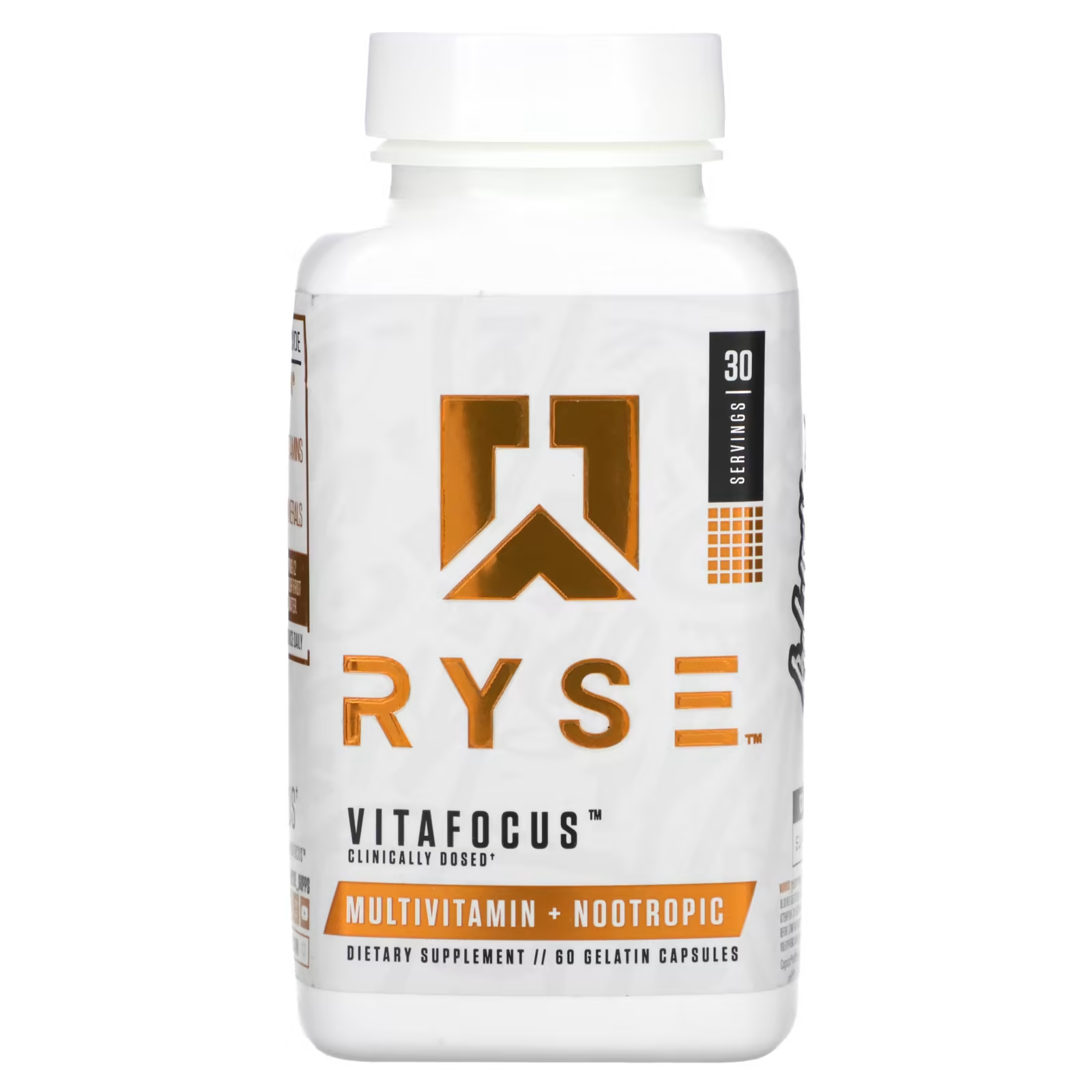 Мультивитамины + ноотроп Ryse Vitafocus, 60 желатиновых капсул пищевая добавка fairhaven health cycleboost 180 порций