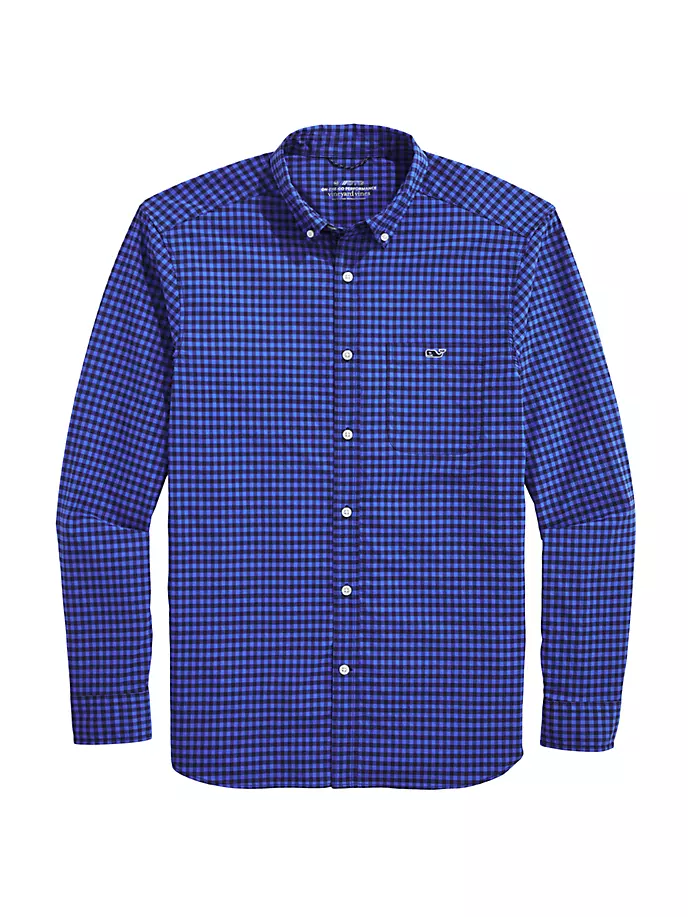 

Рубашка на пуговицах в мелкую клетку On-The-Go Vineyard Vines, цвет ging nautical navy