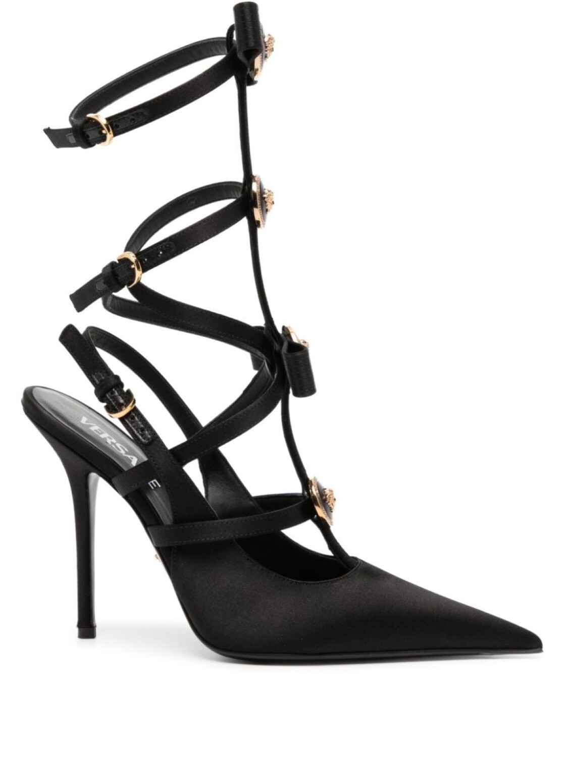 

Атласные туфли Gianni Ribbon Versace, черный