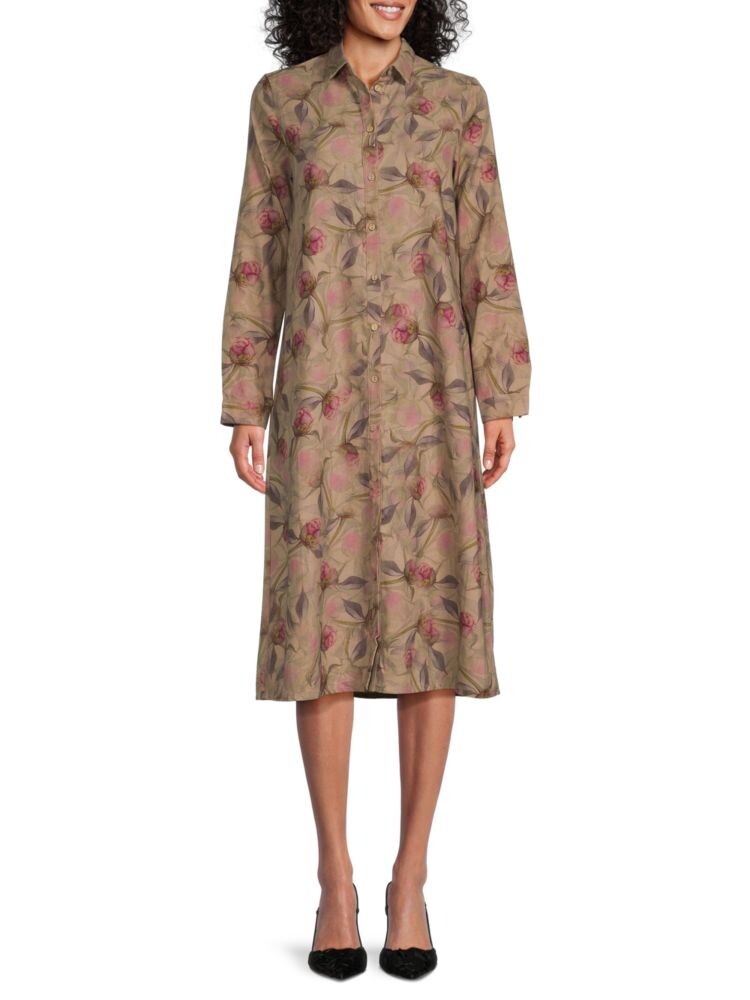 

Однотонное платье-рубашка миди Yal New York, цвет Floral