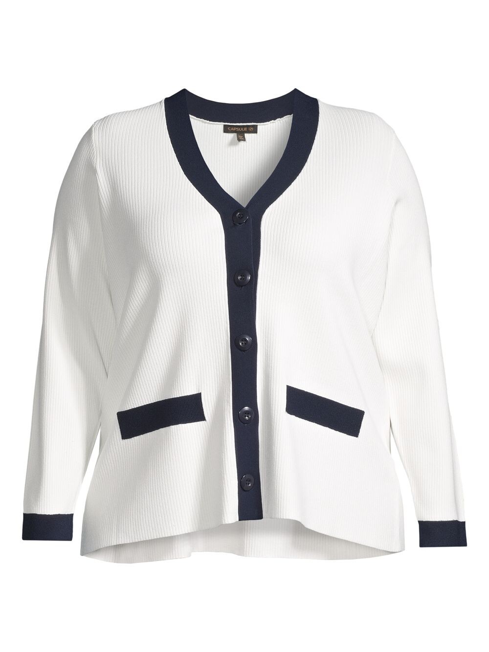 

Вязаный кардиган Hilda в рубчик Capsule 121, Plus Size, белый