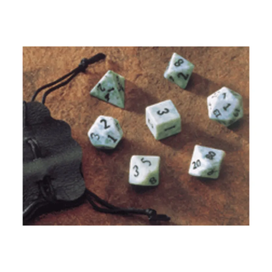

Зеленый нефрит 14 мм (7) с чехлом, Dwarven Stones - Dice Carved From Real Stone - 14mm
