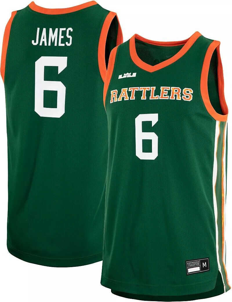 

Мужская зеленая баскетбольная майка Nike x LeBron James Florida A&M Rattlers #6