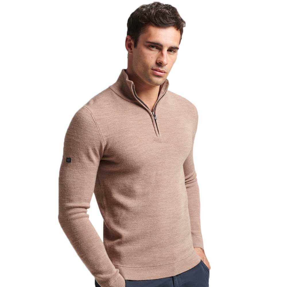 

Свитер Superdry Studios Merino Henley, коричневый