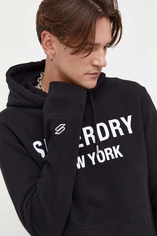 

Хлопковая толстовка Superdry, черный