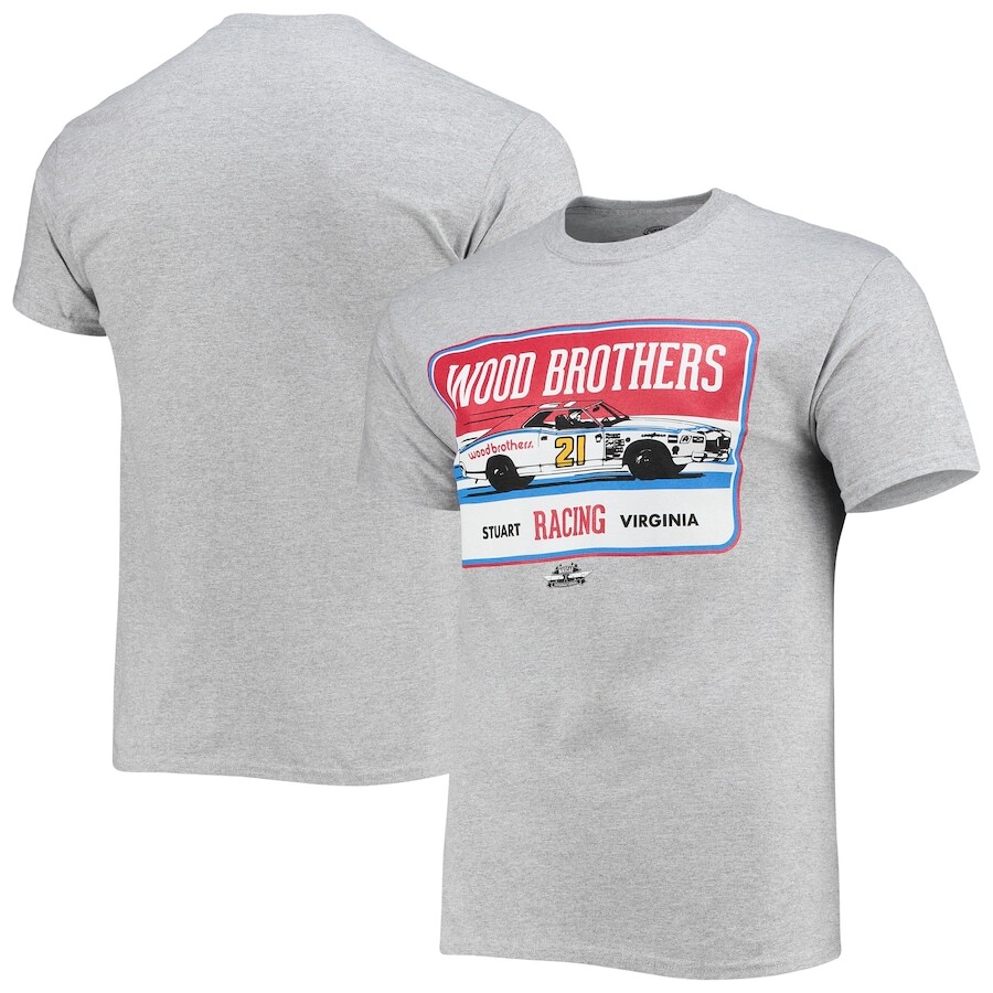 

Футболка с коротким рукавом Checkered Flag Wood Brothers Racing, серый