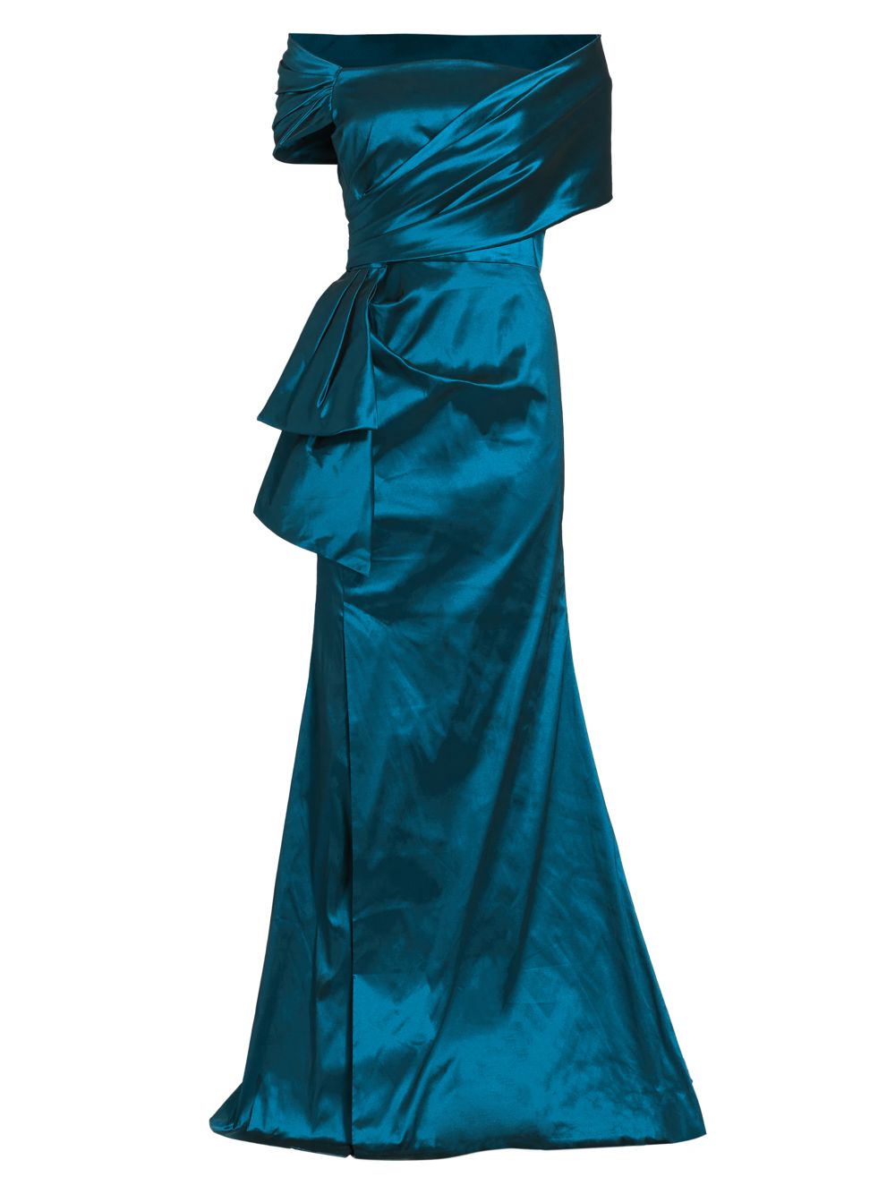 Атласное платье из тафты Teri Jon by Rickie Freeman платье рубашка миди из тафты с пайетками и объемными рукавами teri jon by rickie freeman черный