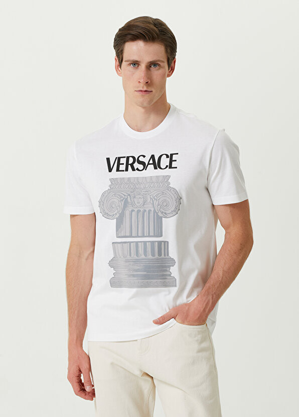 

Белая футболка с логотипом Versace, Белый