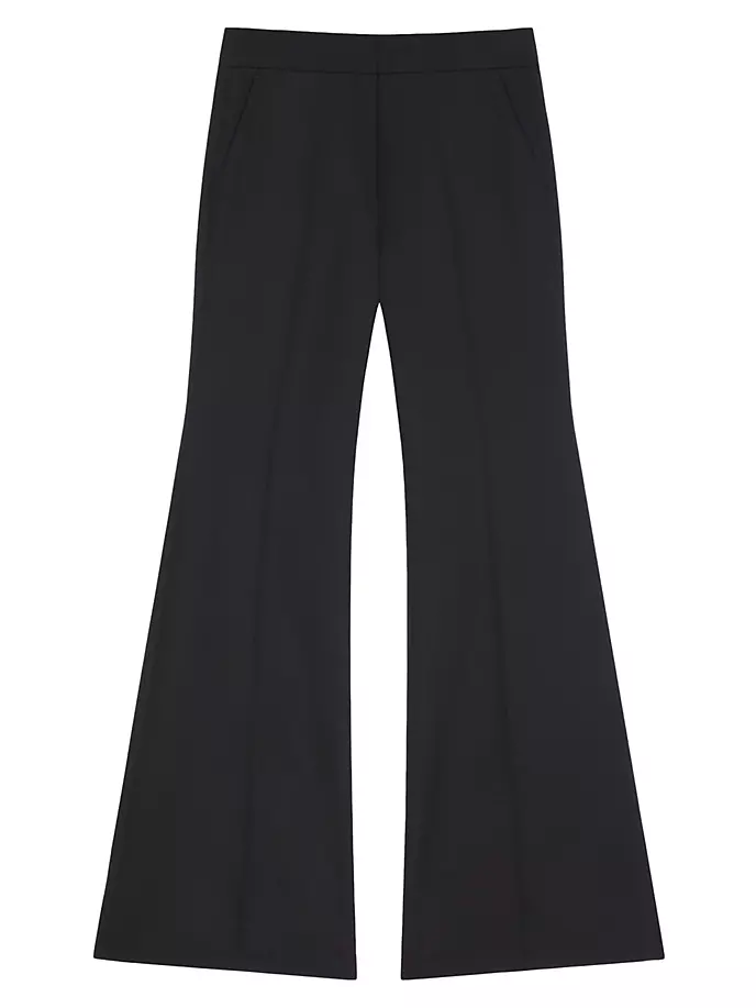 

Расклешенные брюки из трикотиновой шерсти и мохера Givenchy, черный