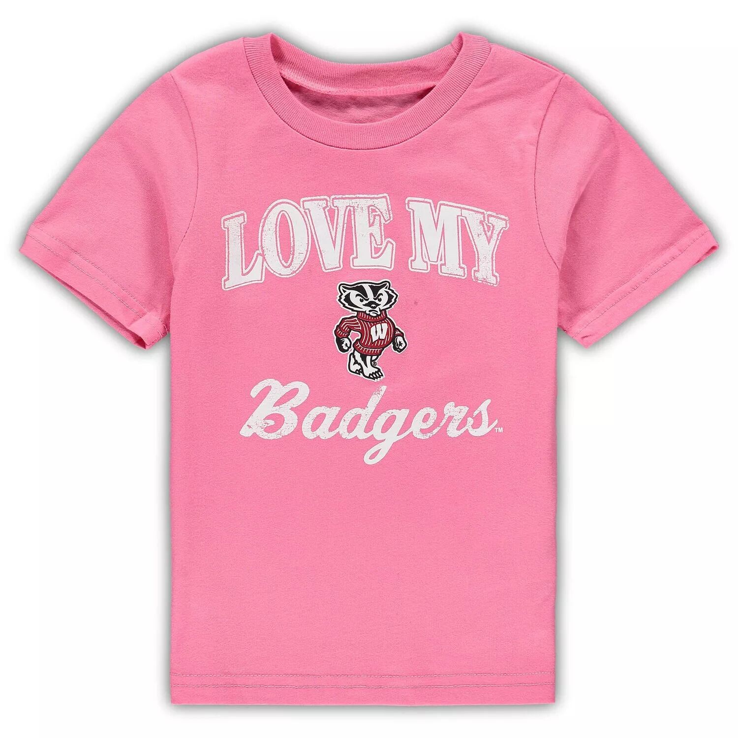 

Розовая футболка Wisconsin Badgers Love My Team для девочек для малышей Outerstuff