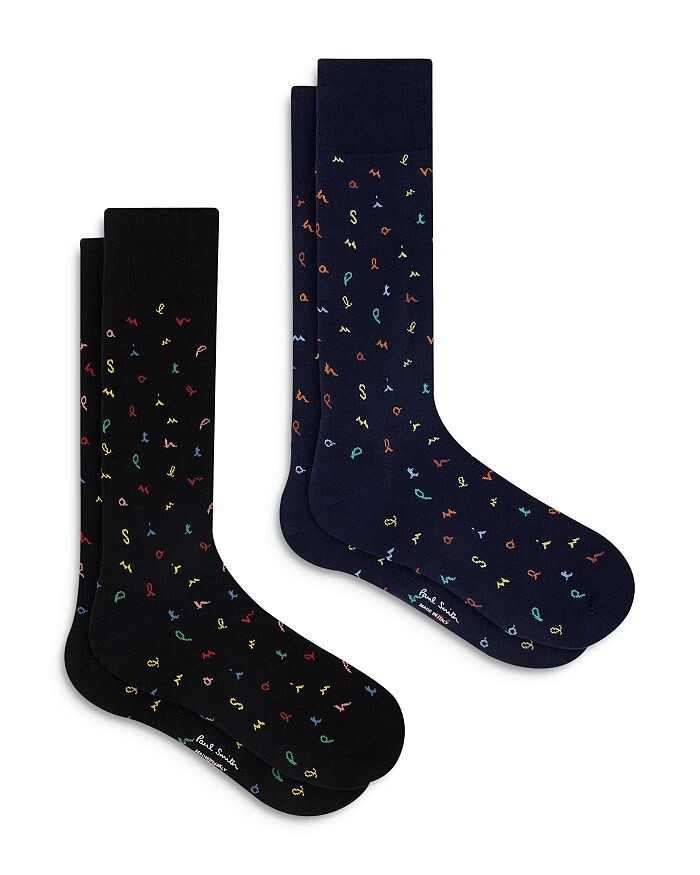 

Носки Paul Smith Ernest Letters, упаковка из 2 шт, черный
