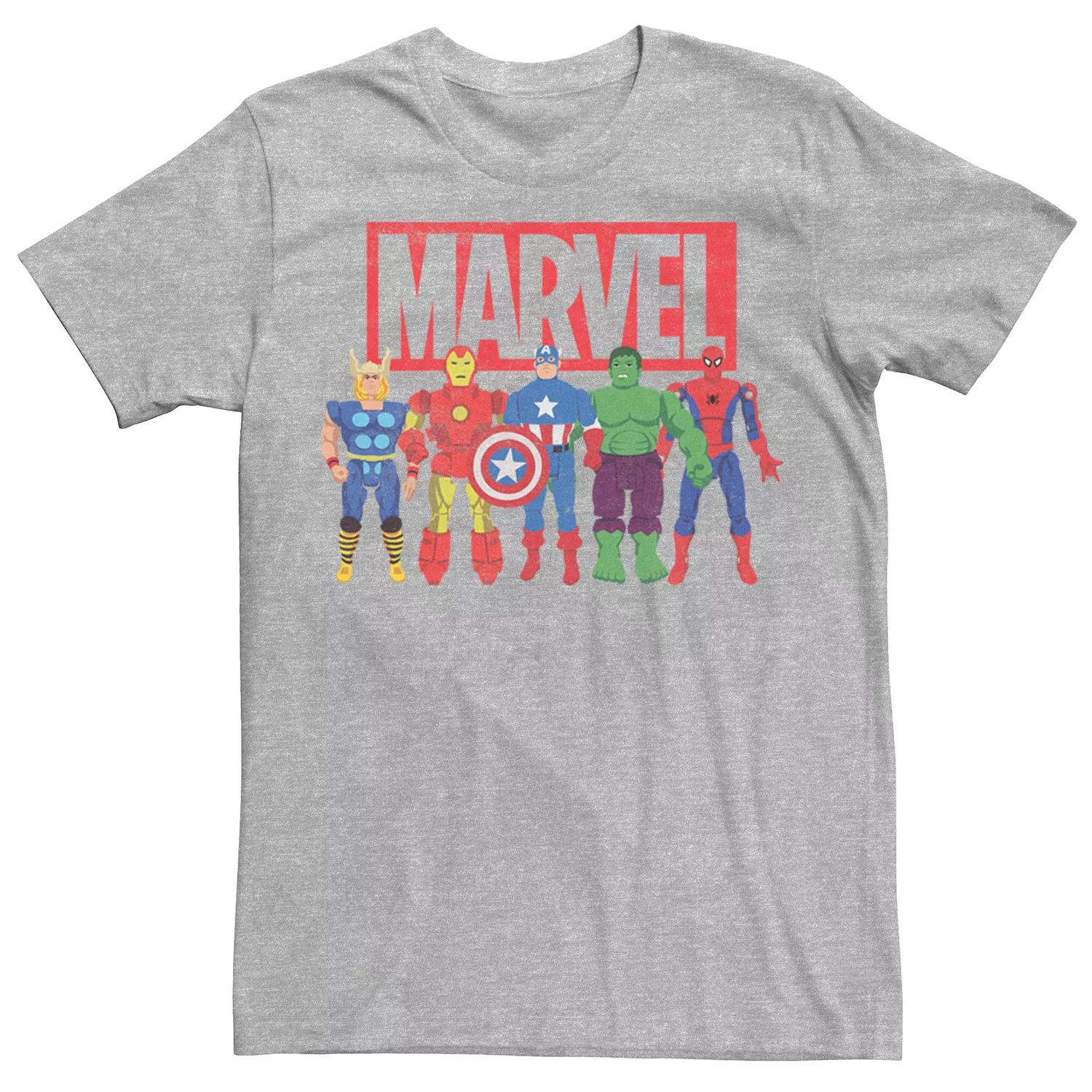 Мужская футболка с изображением классических фигурок героев Marvel Avengers