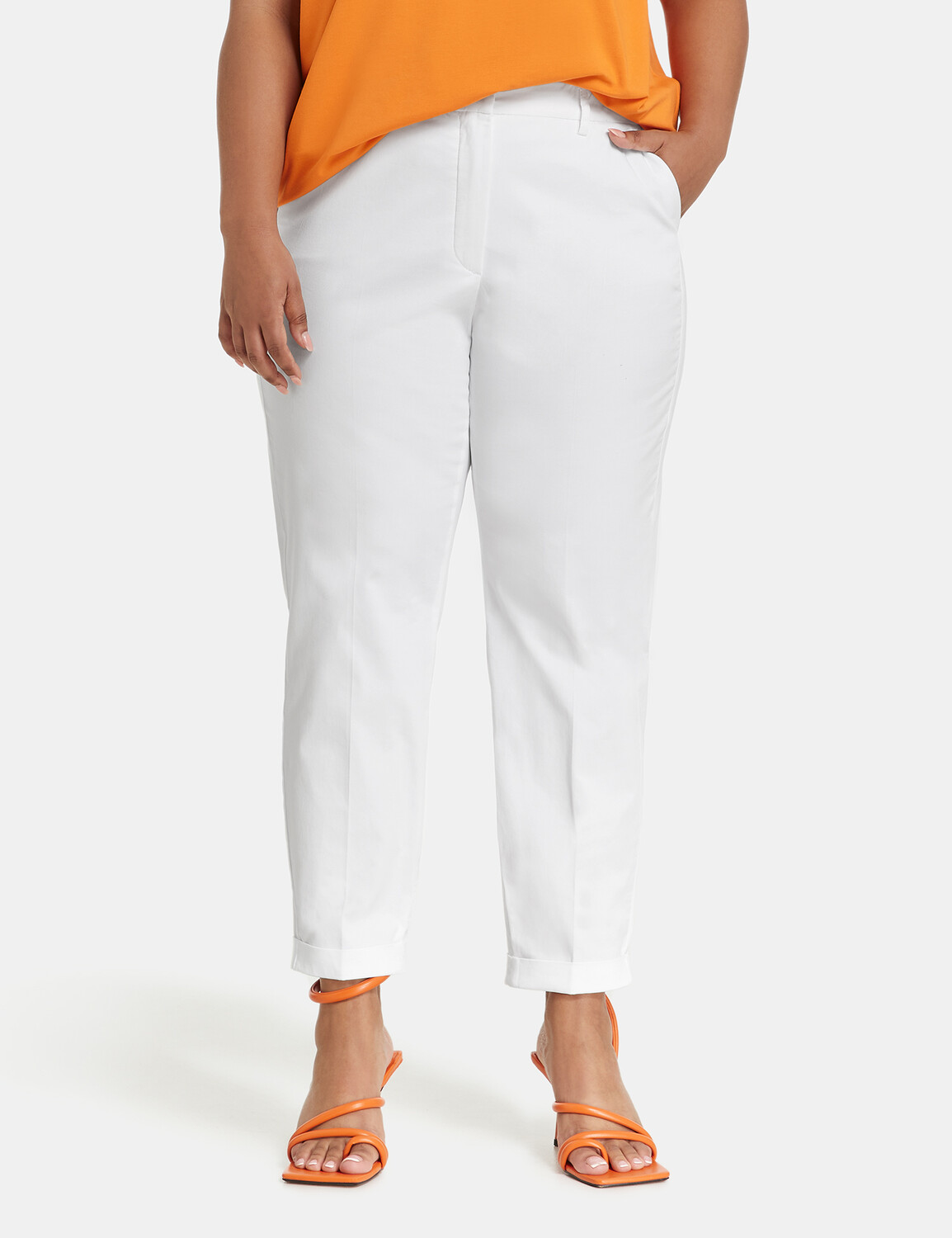 

Брюки SAMOON Hose Tuch/Kombi verkürzt, белый