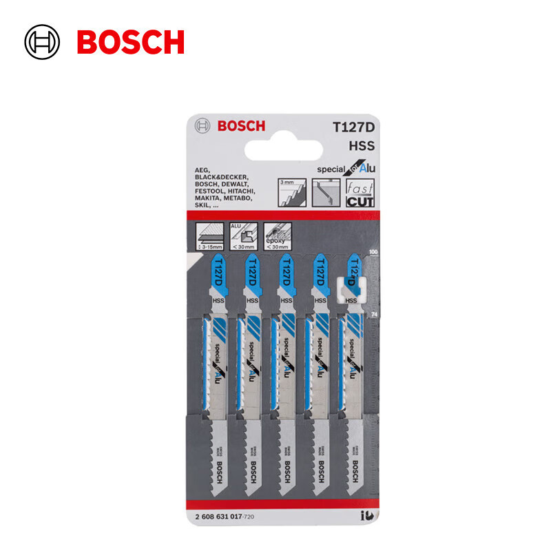 Полотно для лобзика Bosch T127D 74 мм, 5 штук