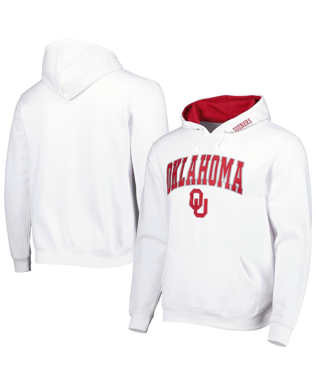 Мужской белый пуловер с капюшоном Oklahoma owners Arch and Team Logo 3.0 Colosseum