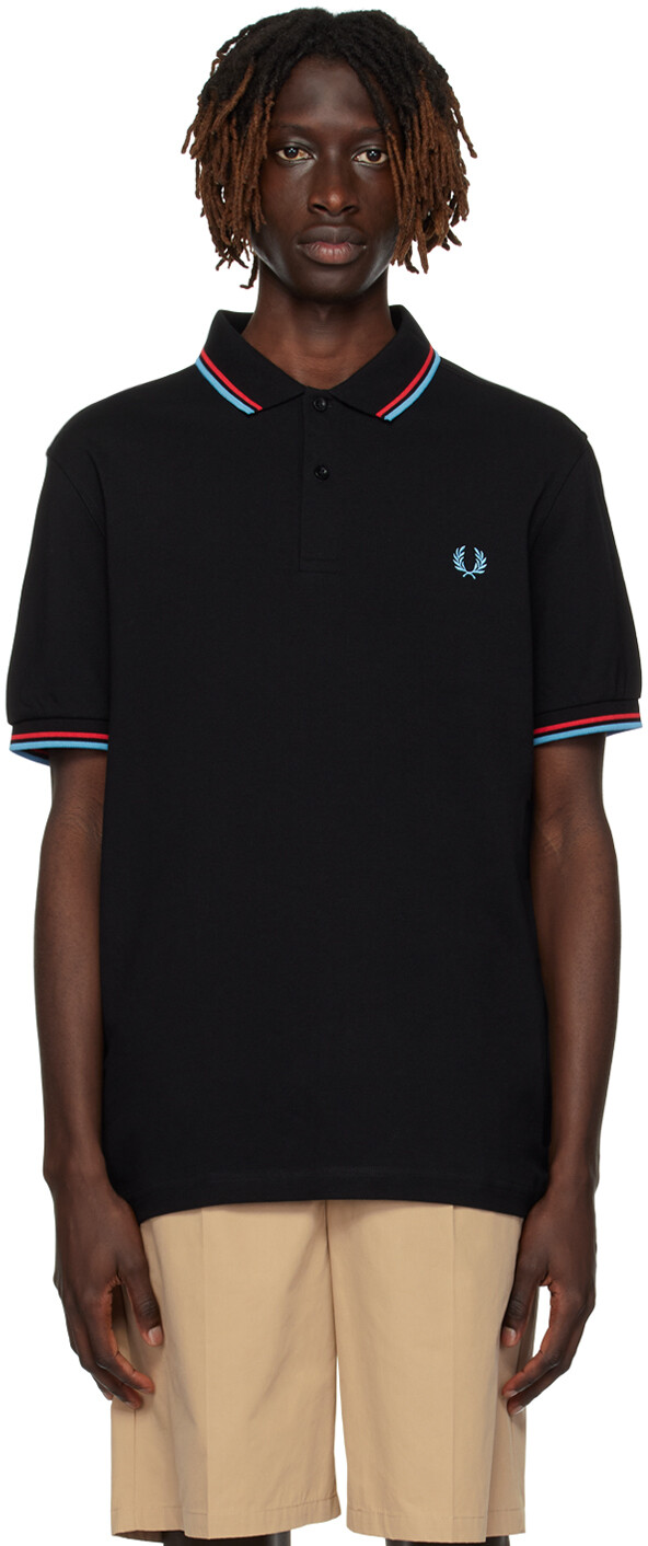 

Черная футболка-поло с двумя кончиками Fred Perry, Черный