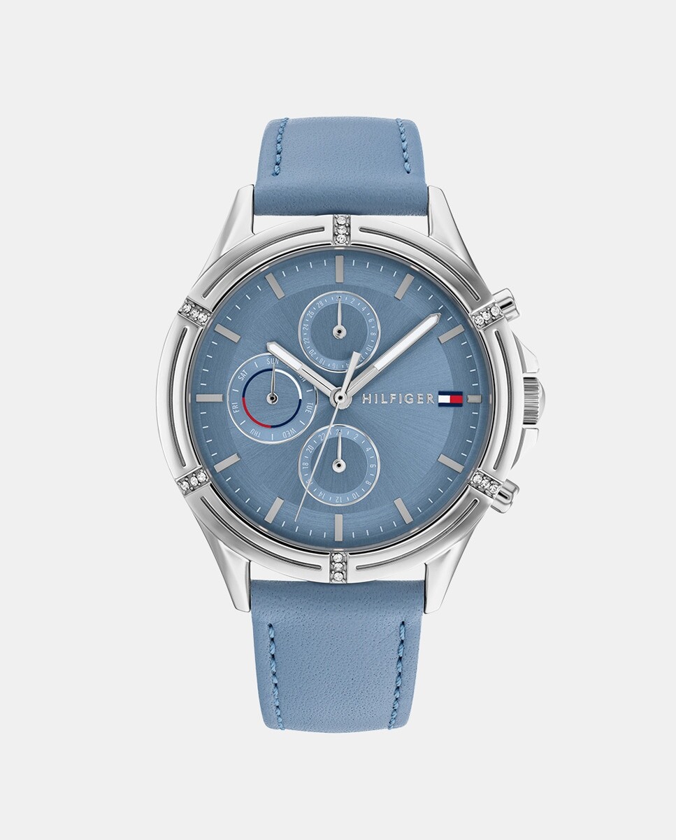 

Часы женские 1782500 многофункциональные синие кожаные Tommy Hilfiger, синий