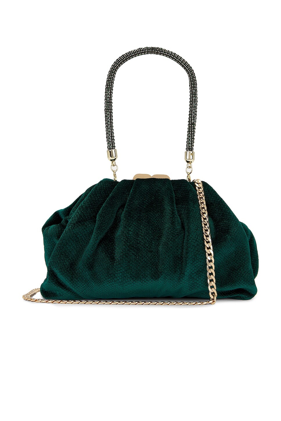 

Сумка olga berg Caitlin Velvet Crystal Handle, цвет Emerald